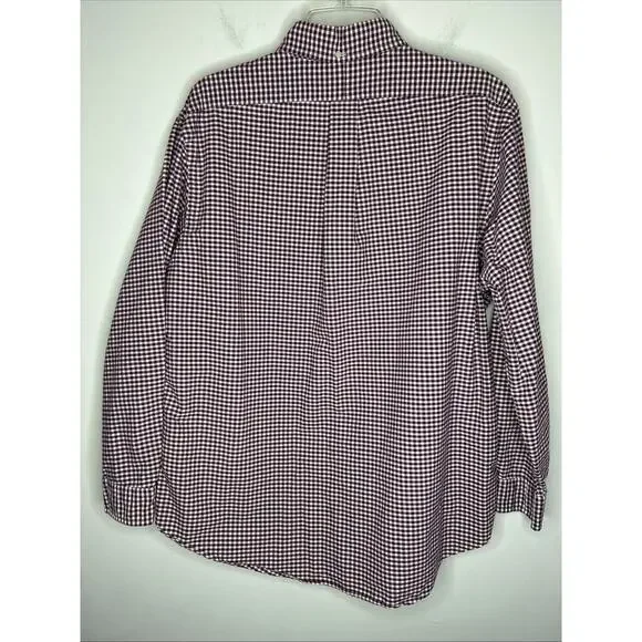 Vintage Ralph Lauren Men’s Custom Fit Button Down Shirt XL Red White Checkered - Picture 6 of 7